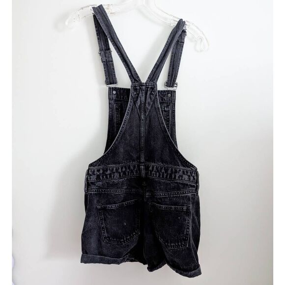 Madewell High Rise Washed Black Denim Adirondack Shortalls - Picture 4 of 4